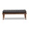 Baxton Studio Linus Mid-Century Dark Grey Upholstered and Button Tufted Wood Bench 156-9302 - alternate 7
